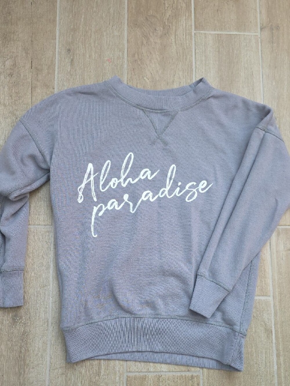 Reversible Grey Crewneck Sweater - Subtle Pattern - Picture 2 of 2